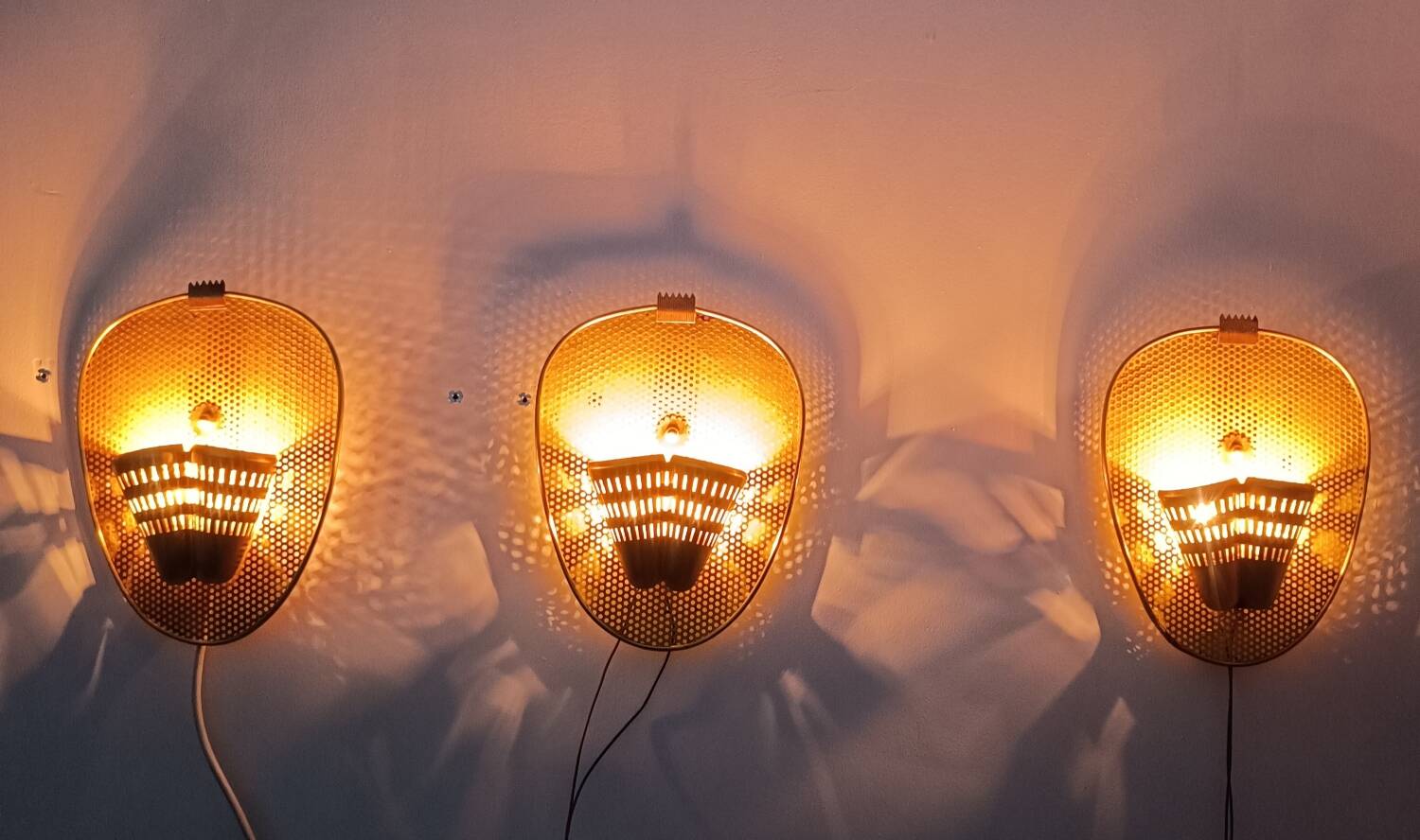 Set of 1950s wall lights