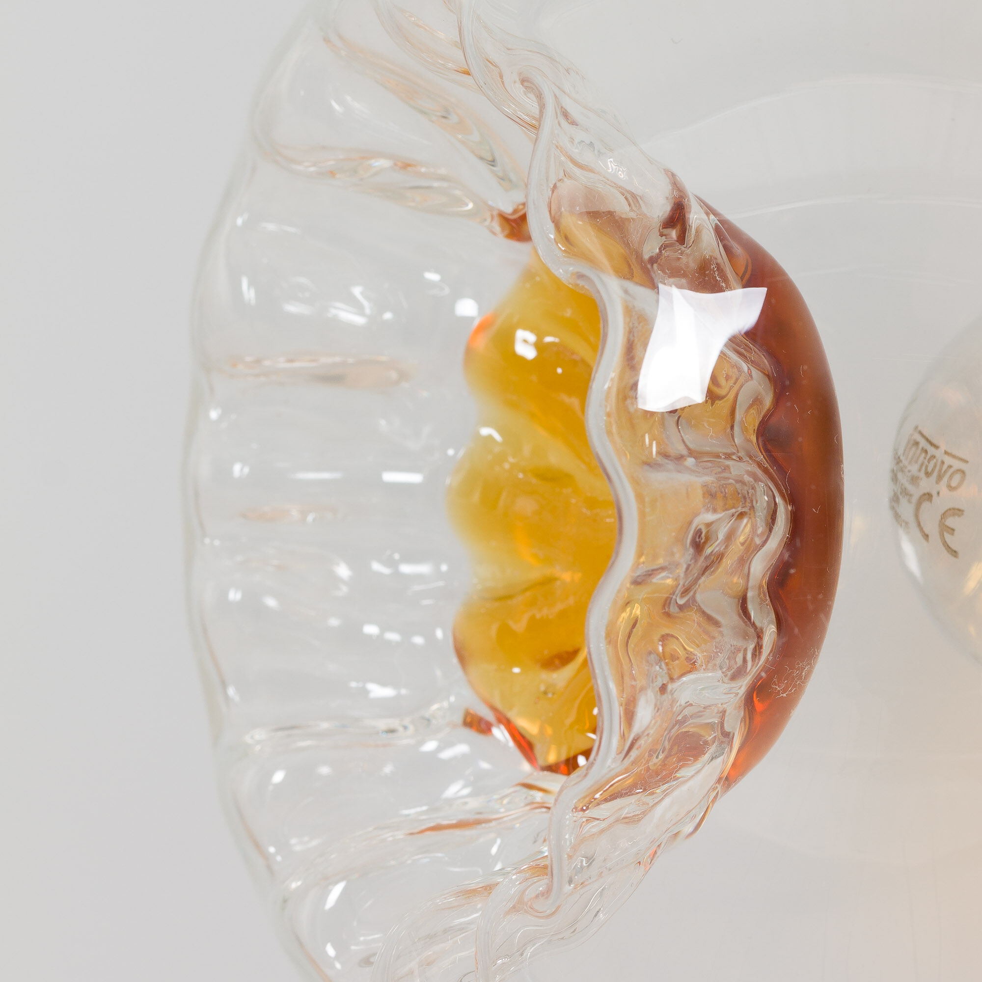 Mazzega Space Age Murano glass chrome plated chandelier, Italy 1970s