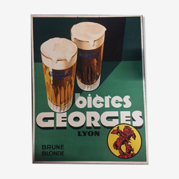 Carton publicitaire bières Georges Lyon