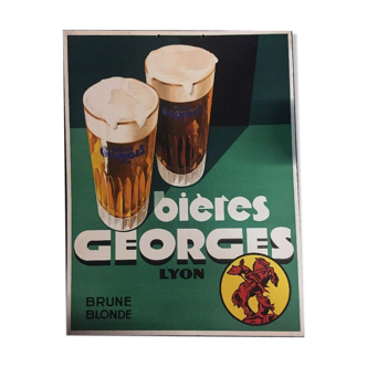 Carton publicitaire bières Georges Lyon