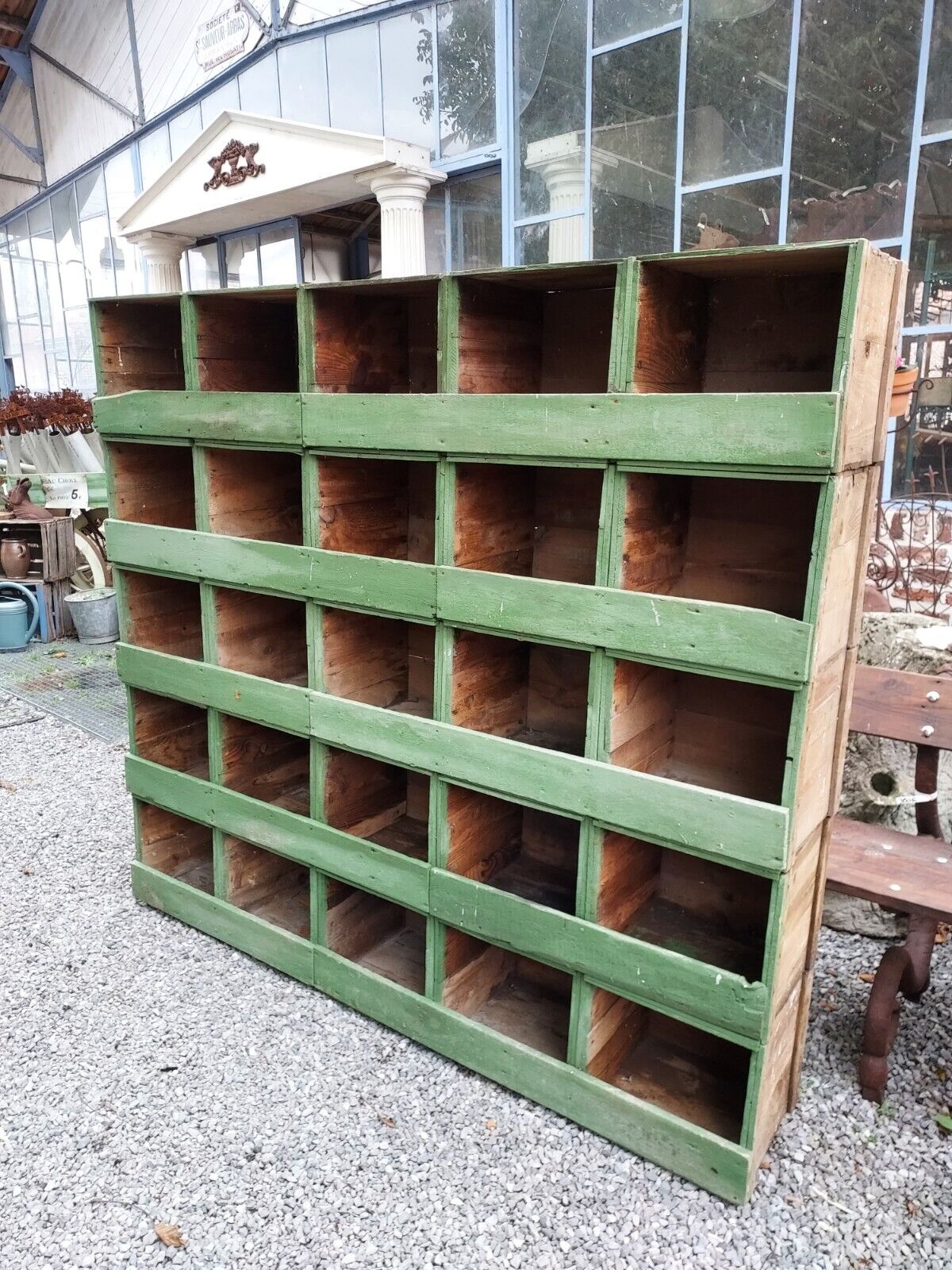 Wooden workshop shelf