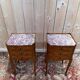 Pair of Louis XV style bedside tables in marquetry.