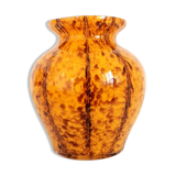 Murano style yellow blown glass vase