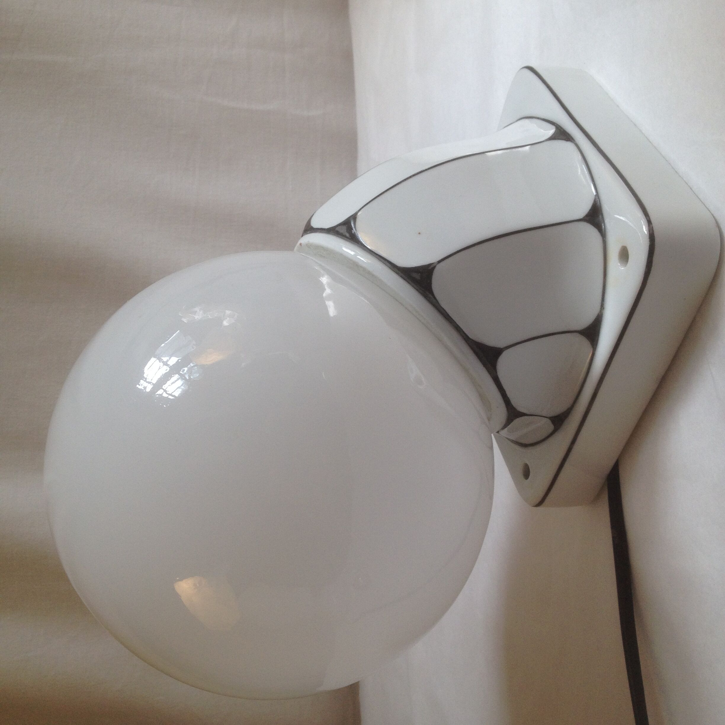Wall lamp GHG Gesch glass globe and ceramic art deco style