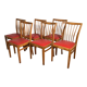 Ensemble de 6 chaises de salle à manger en bois sixties