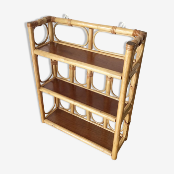 Étagère vintage en rotin