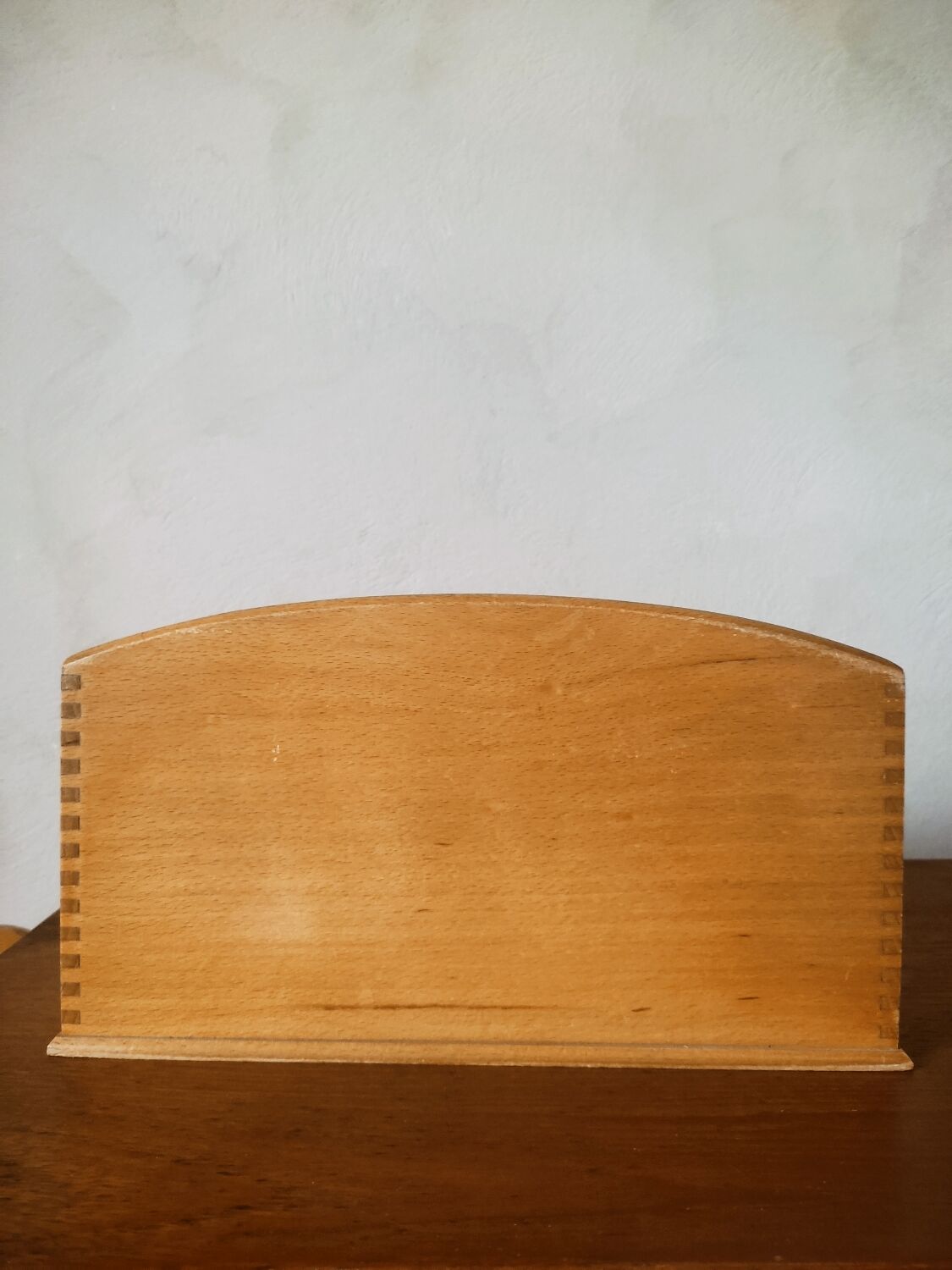 Honey wooden mail rack