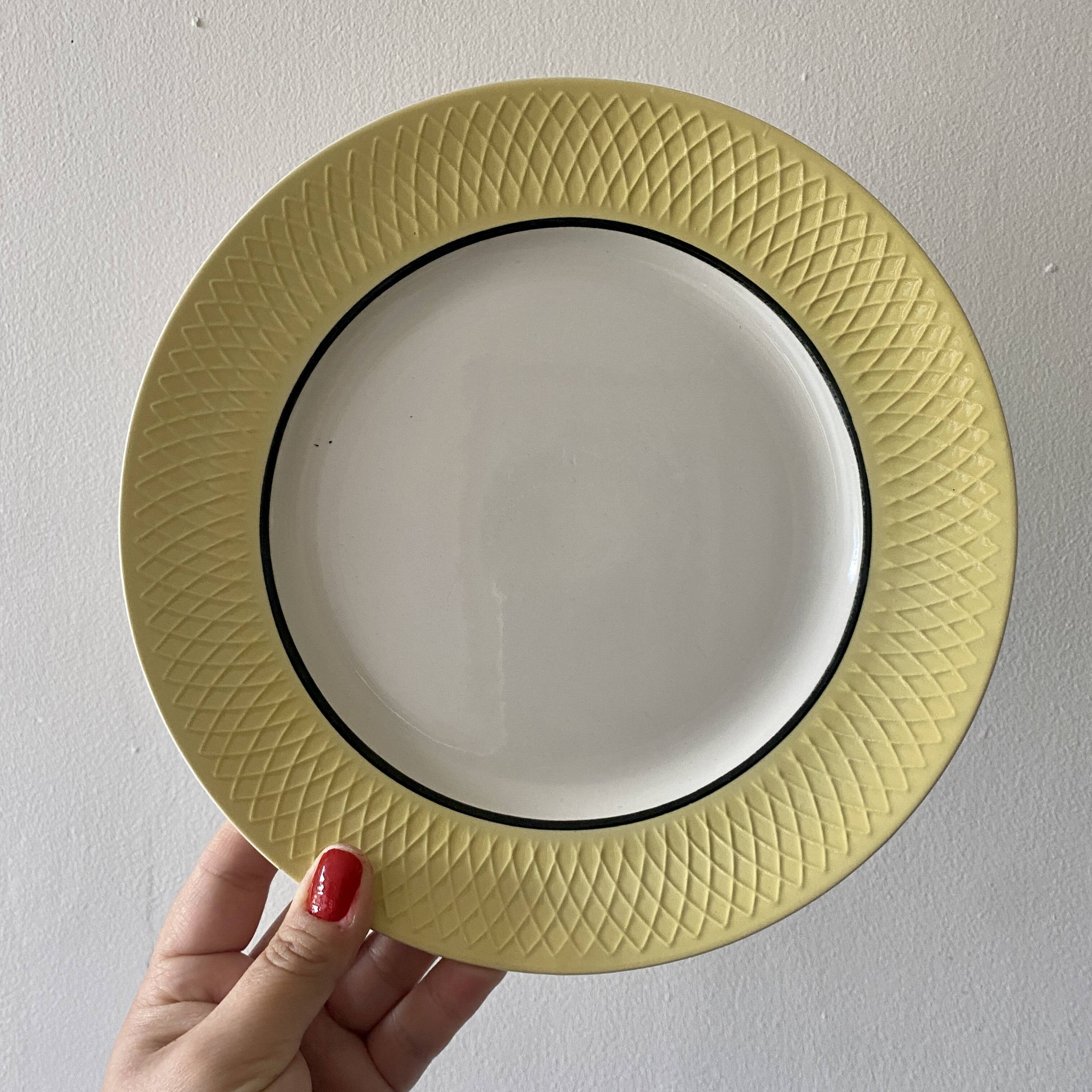 Set of 6 vintage flat plates Moulin des Loups