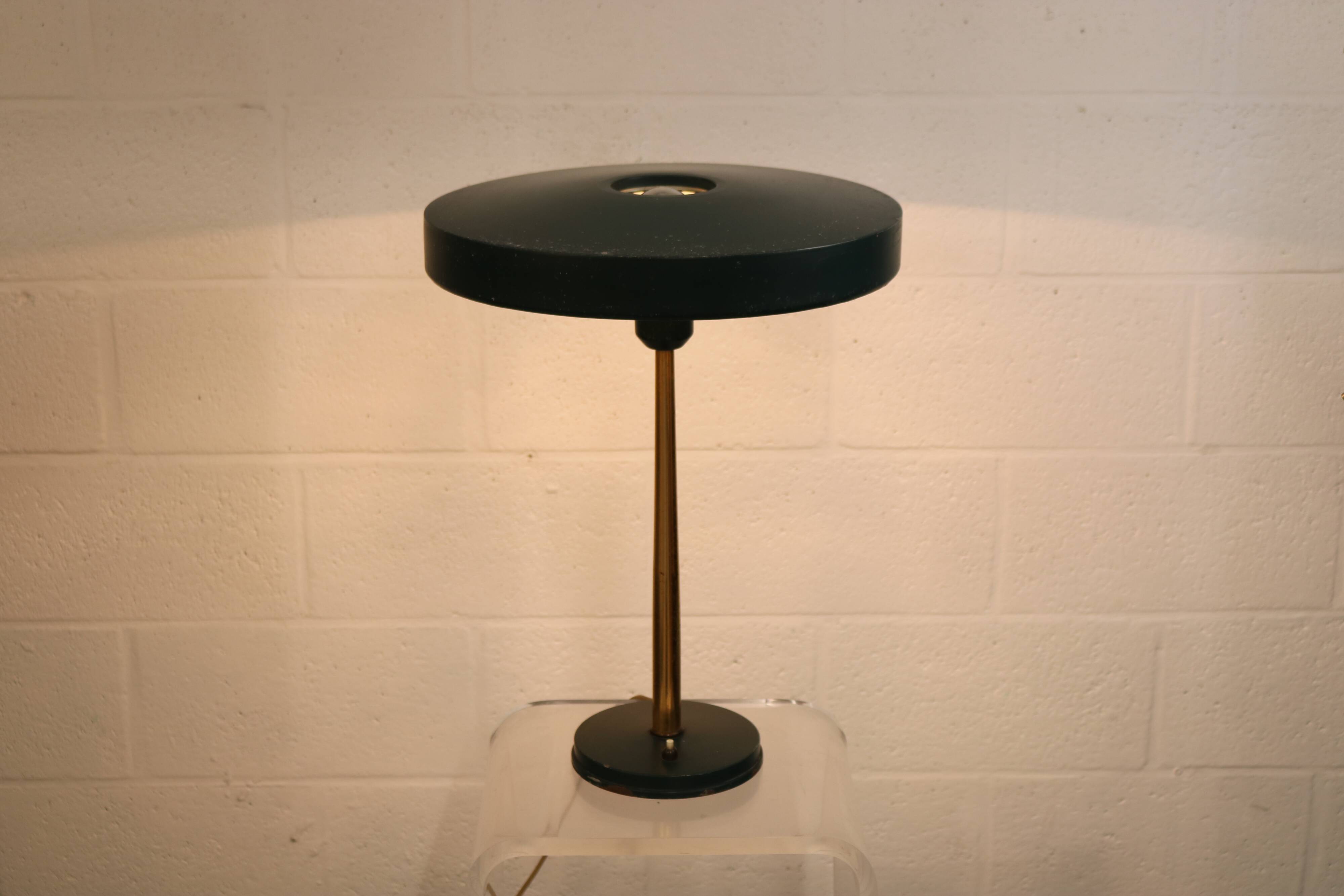 Midcentury Louis Kalff desk lamp *** Model Timor 69 dark green *** Philips