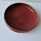 Red enamelled ceramic bowl emptier by Alain Déjardin