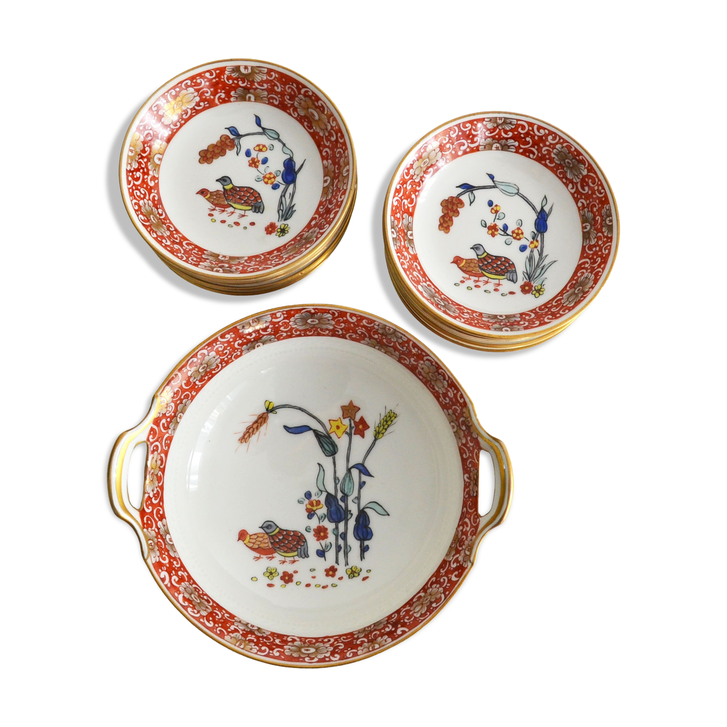 Cups and bowl in haviland porcelain
