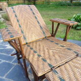 Rattan folding lounge chair
