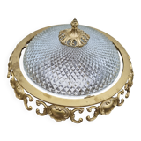 Louis XVI style bronze and glass ceiling light