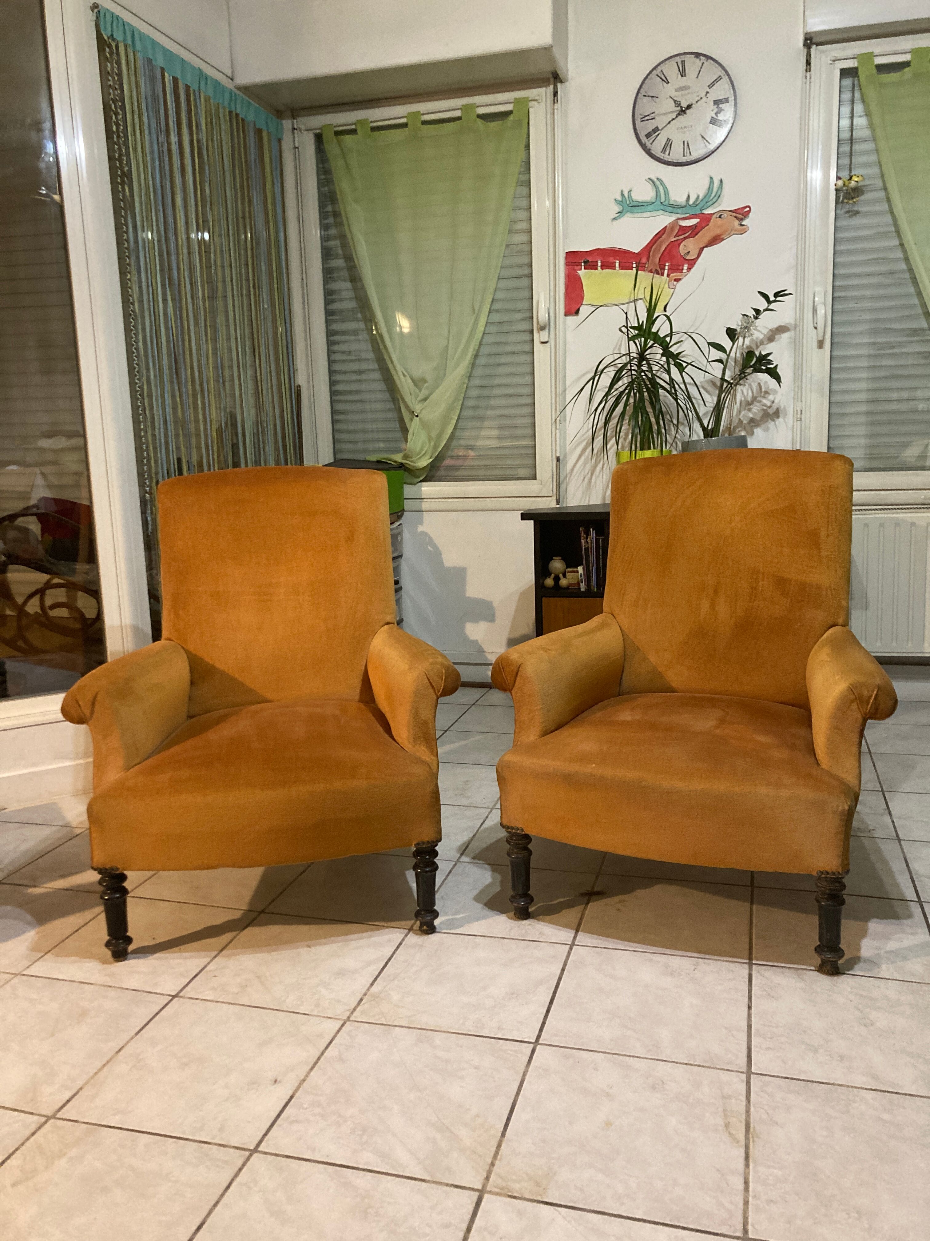 Pair of Napoleon III armchairs