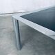 Mid-Century Smoked Glass & Chromed Steel Square Dining Table attributed to Sergio Mazza for Cinova, Italy, 1970s