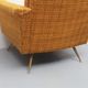 1950s chair in corn yellow , legs in brass