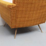 1950s chair in corn yellow , legs in brass