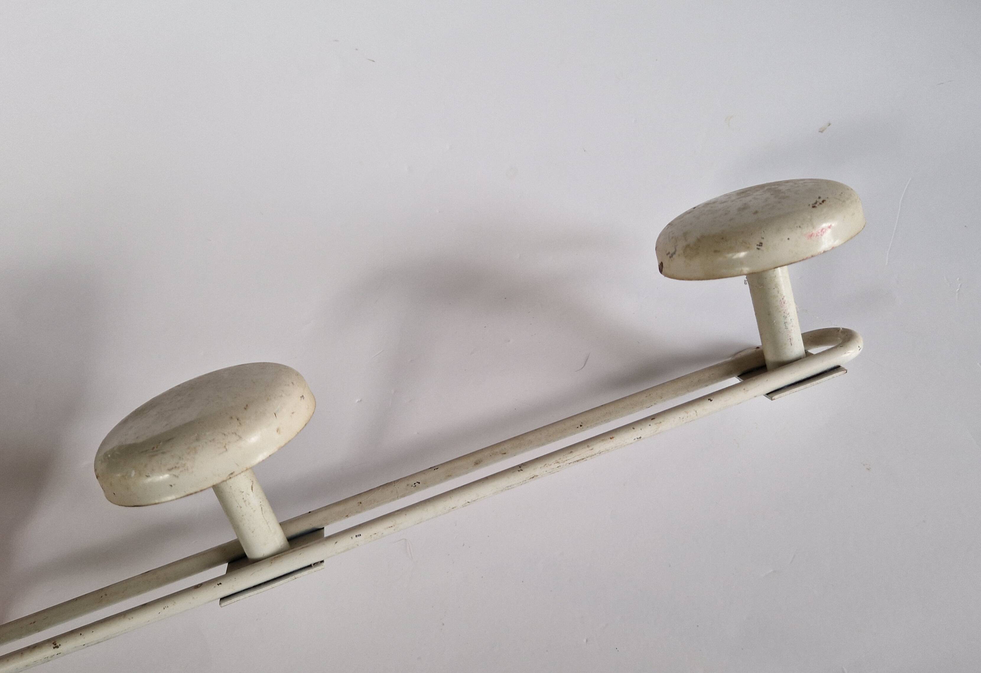 White metal wall coat rack, 1970