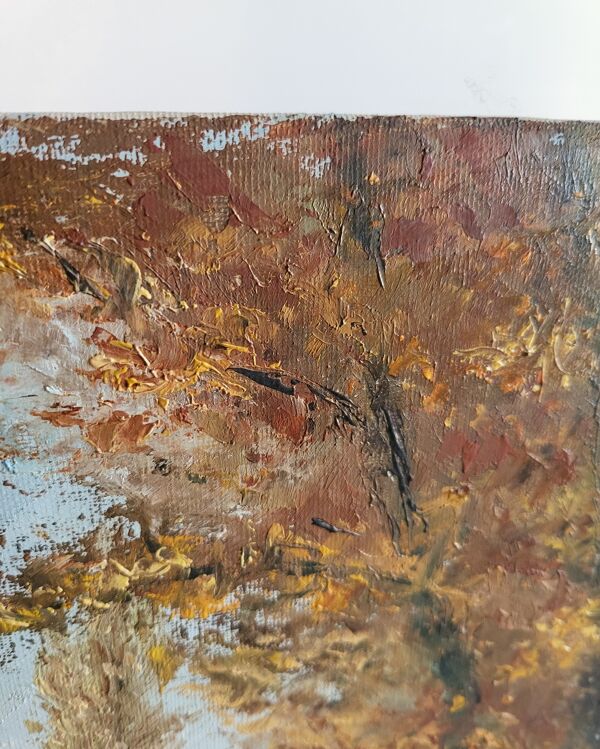 Huile sur Panneau B. RABEL Paysage Automnal