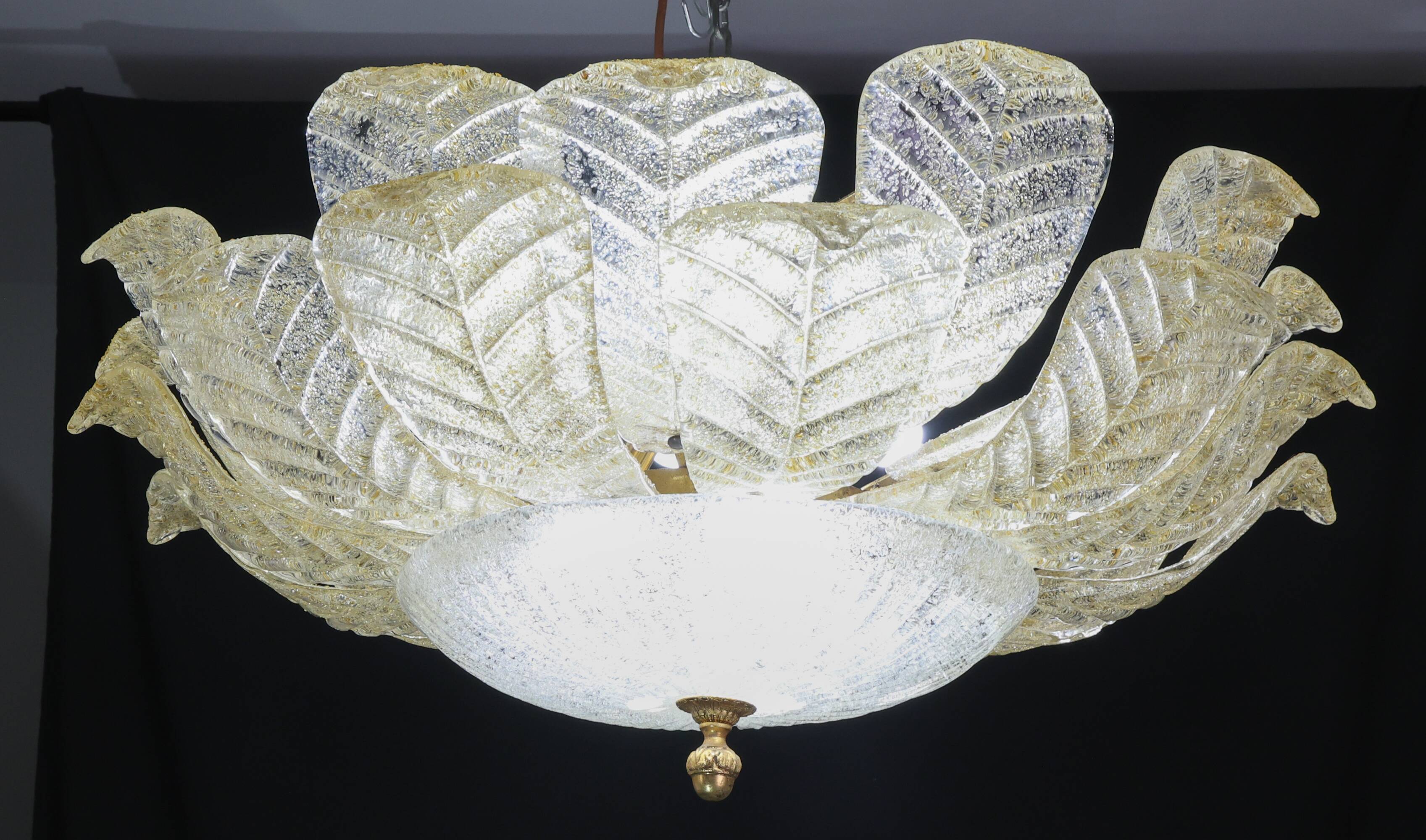 Dubai, Large Size Murano Glass Gold Flush Mount, 1970s