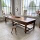 Solid walnut farmhouse castle table 1900 XXL