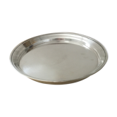 Plateau rond en métal blanc