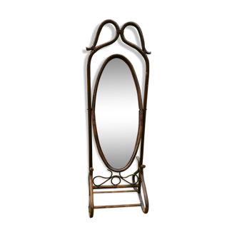 Miroir psyché en rotin vintage 175x56cm
