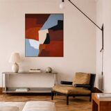 Stretched canvas painting "Fragments of Balance" signed Bodasca