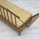 1970s, Swedish drop arm sofa/daybed, furniture fabric, oak wood.