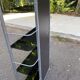 Vintage shelf in chrome metal and smoked glass 143cm