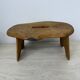 Brutalist solid wood side table /stool , 1970s