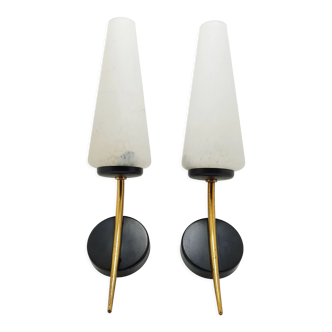 Pair of mid-century wall lamps