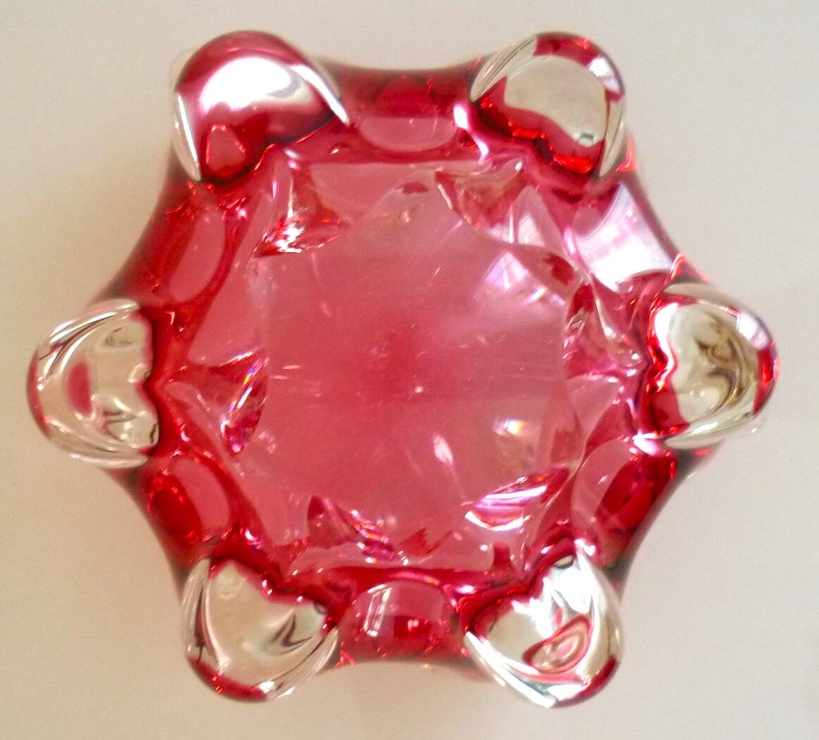 Vase, sculpture en cristal de bohème, années 60