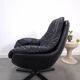 Draaibare zwart leren fauteuil H.W. Klein voor Bramin uit Denemarken