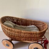 Braided wicker cradle, pulling toy