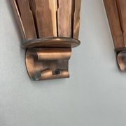 set of 2 copper 25cm Gio Ponti Style Theatre Wall Light Sconces, Italy 1950