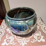 Cache pot en faïence en gris flammé Rambervilliers