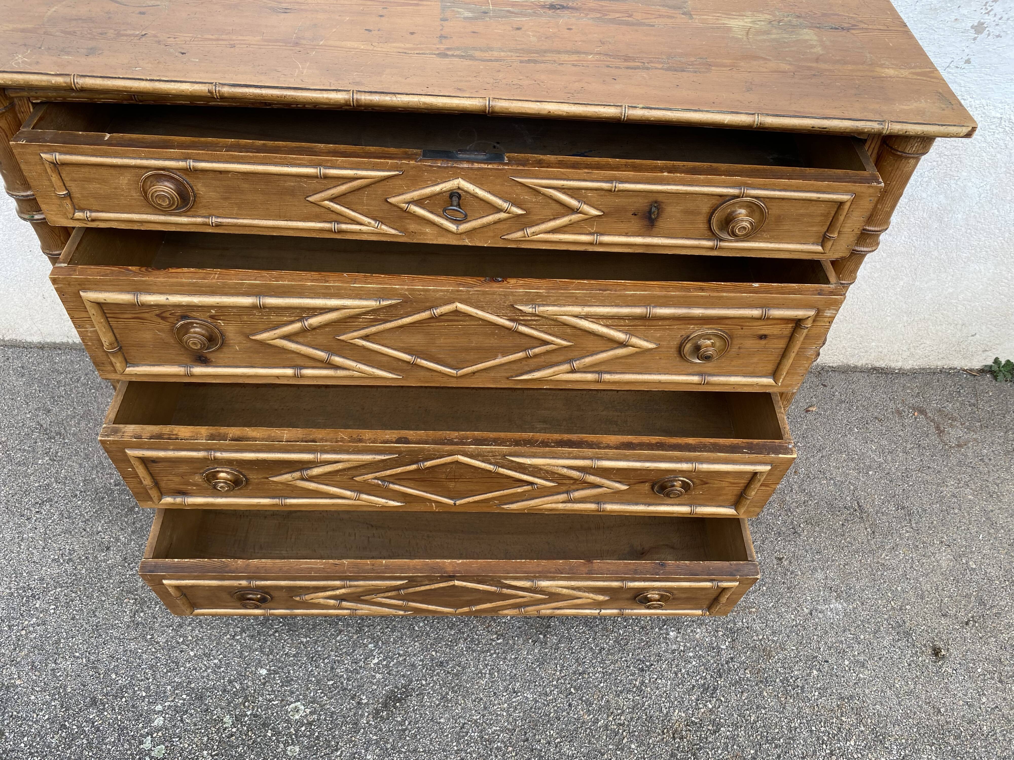 Bamboo chest of drawers
