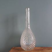 Carafe bouteille en verre décor pointe de diamant ananas