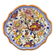 Large Gien earthenware dessert dish with Peonies decor