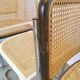 Set of 4 vintage cesca dining chairs / 2 brown 2 white / cane seat mid-century