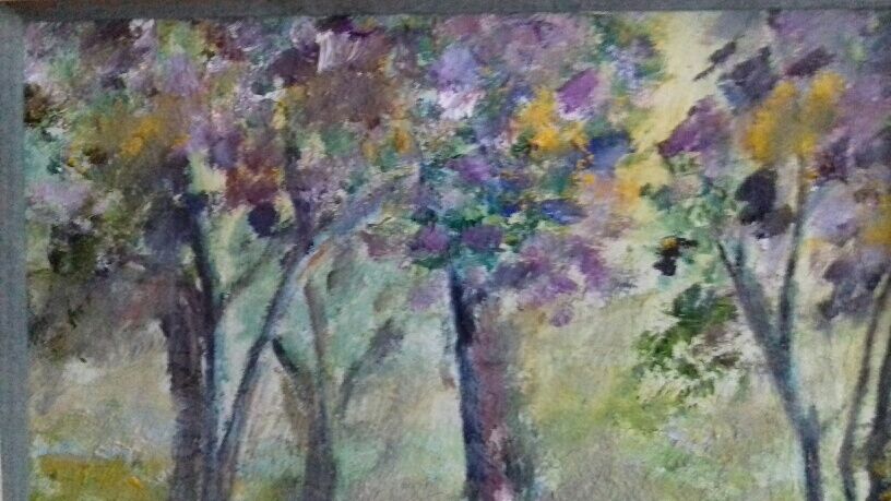 Painting, watercolor in the forest