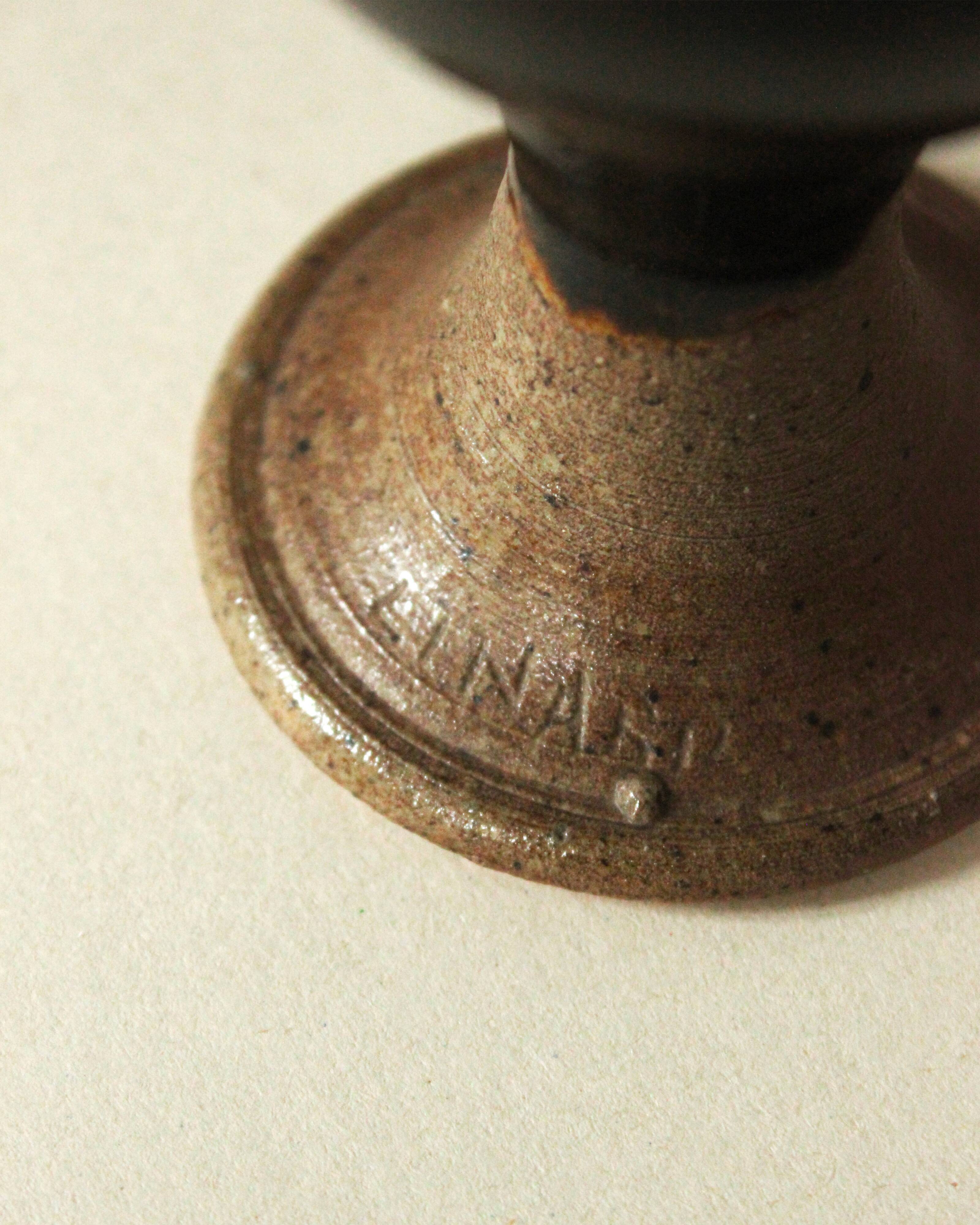 Mazagran in deep brown glazed stoneware, by Jean Linard