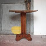 Table bois vintage, table bistrot, guéridon, table ancienne, table d'appoin