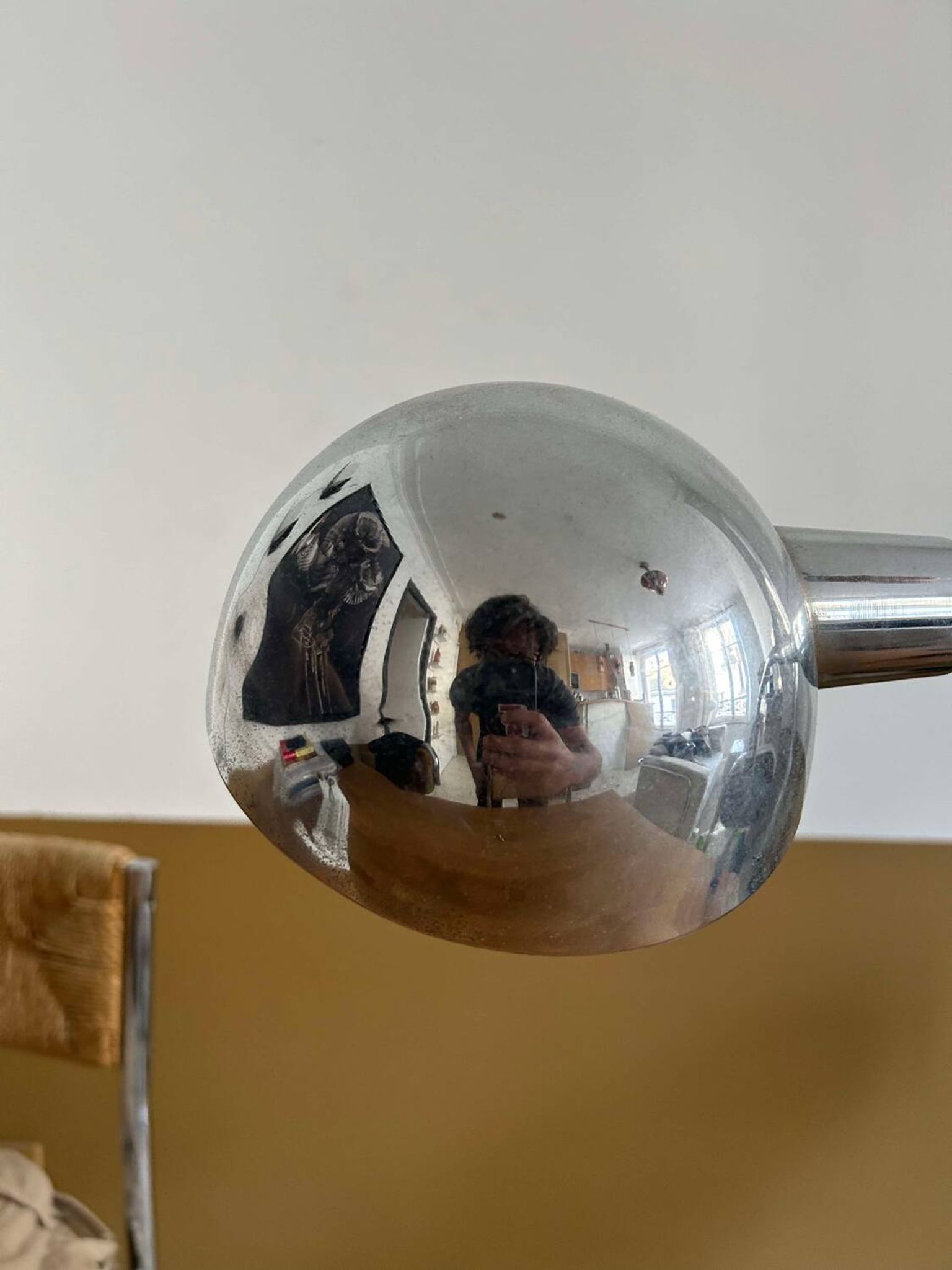 Lampe de bureau orientable, métal chromé, France 1940