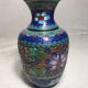 Old Vase Cloisonne enameled flowers designs Metal Decoration Vintage #3