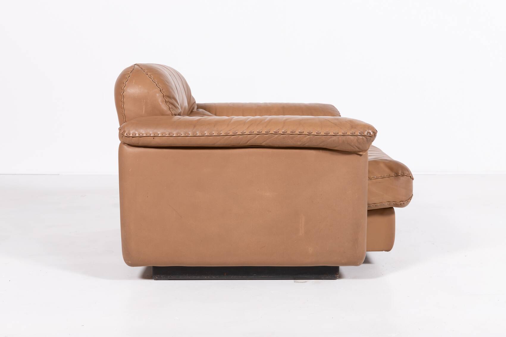 De Sede DS 101 brown leather lounge chairs, 1970's