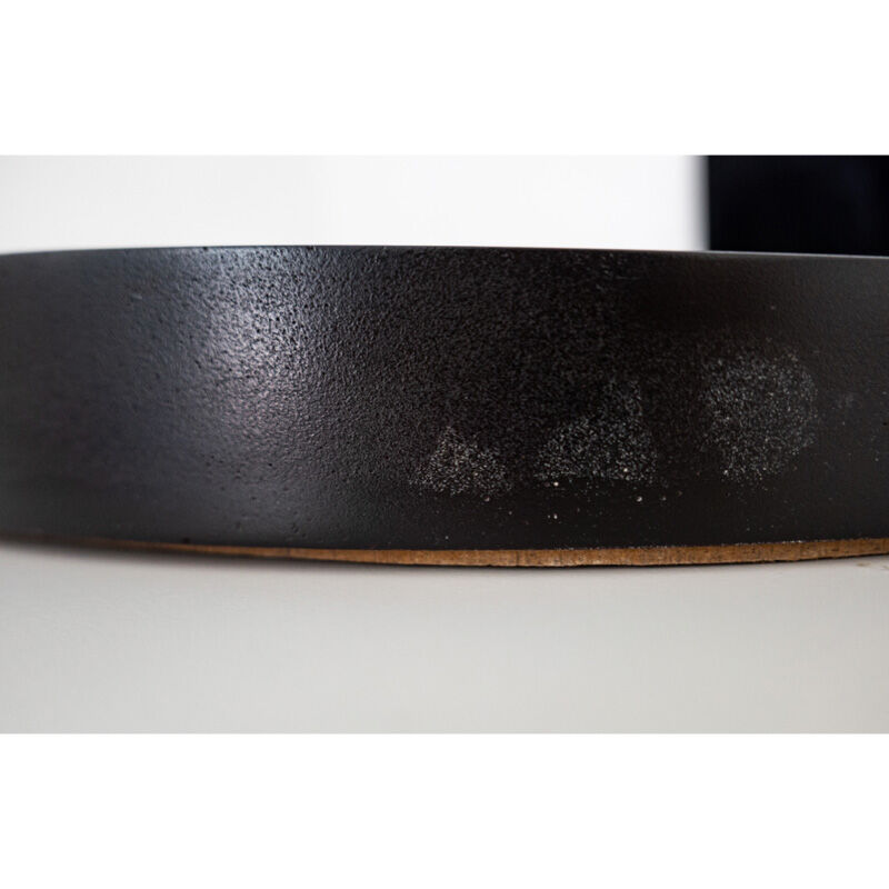 Round smoked glass wall mirror, Italy 1970s