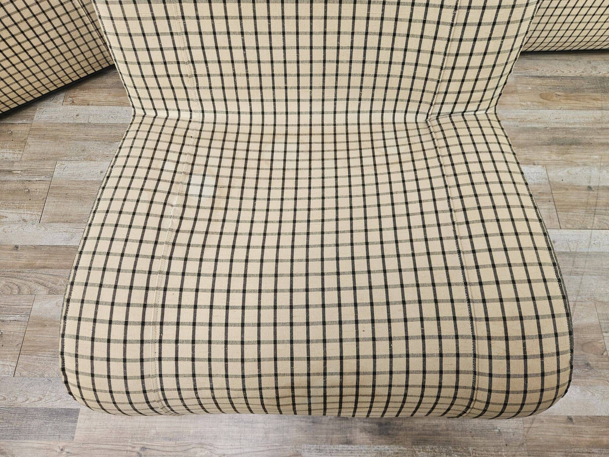 1970s modular sofa in plaid fabric