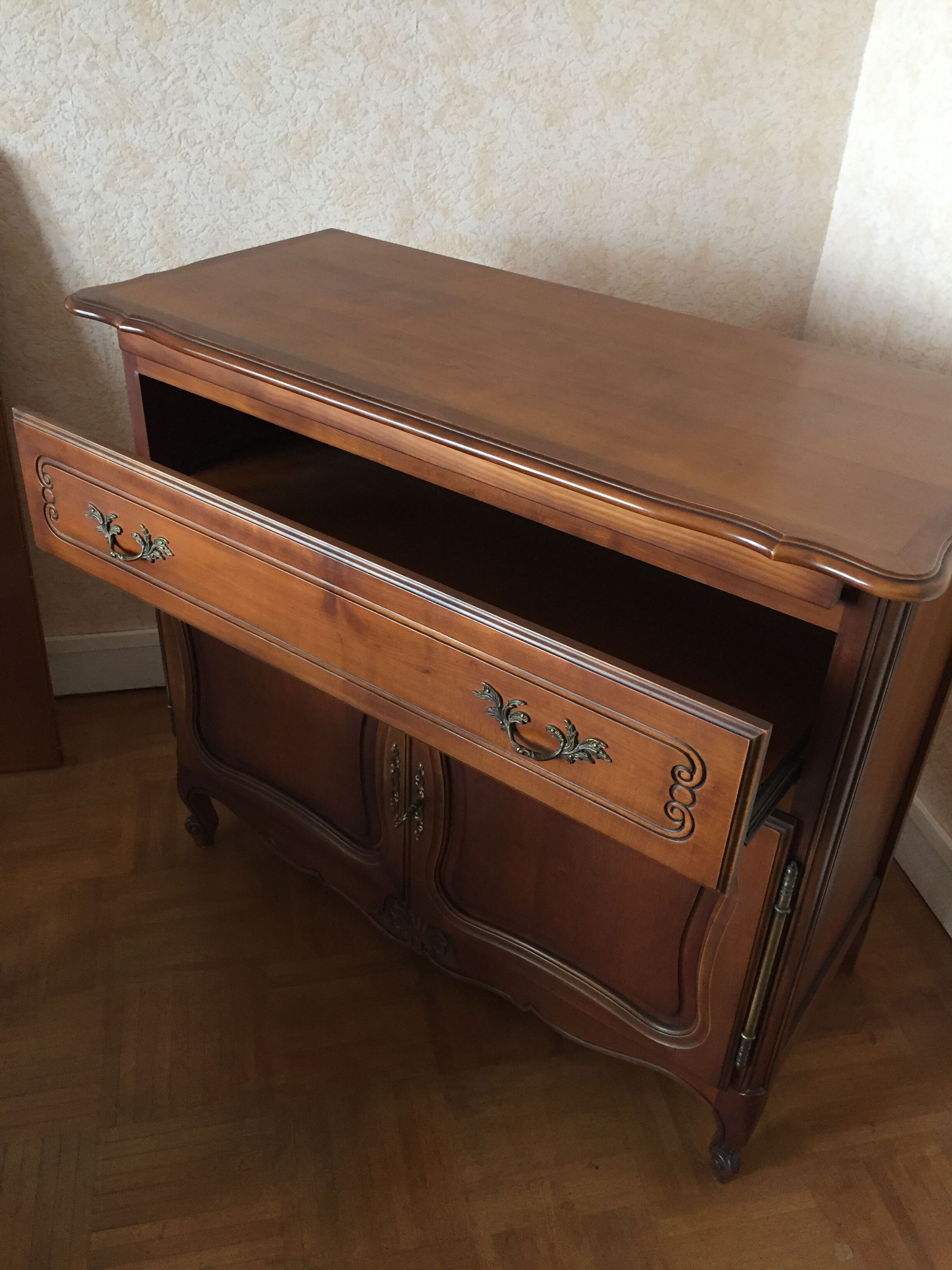 Louis Philippe-style cherry TV furniture